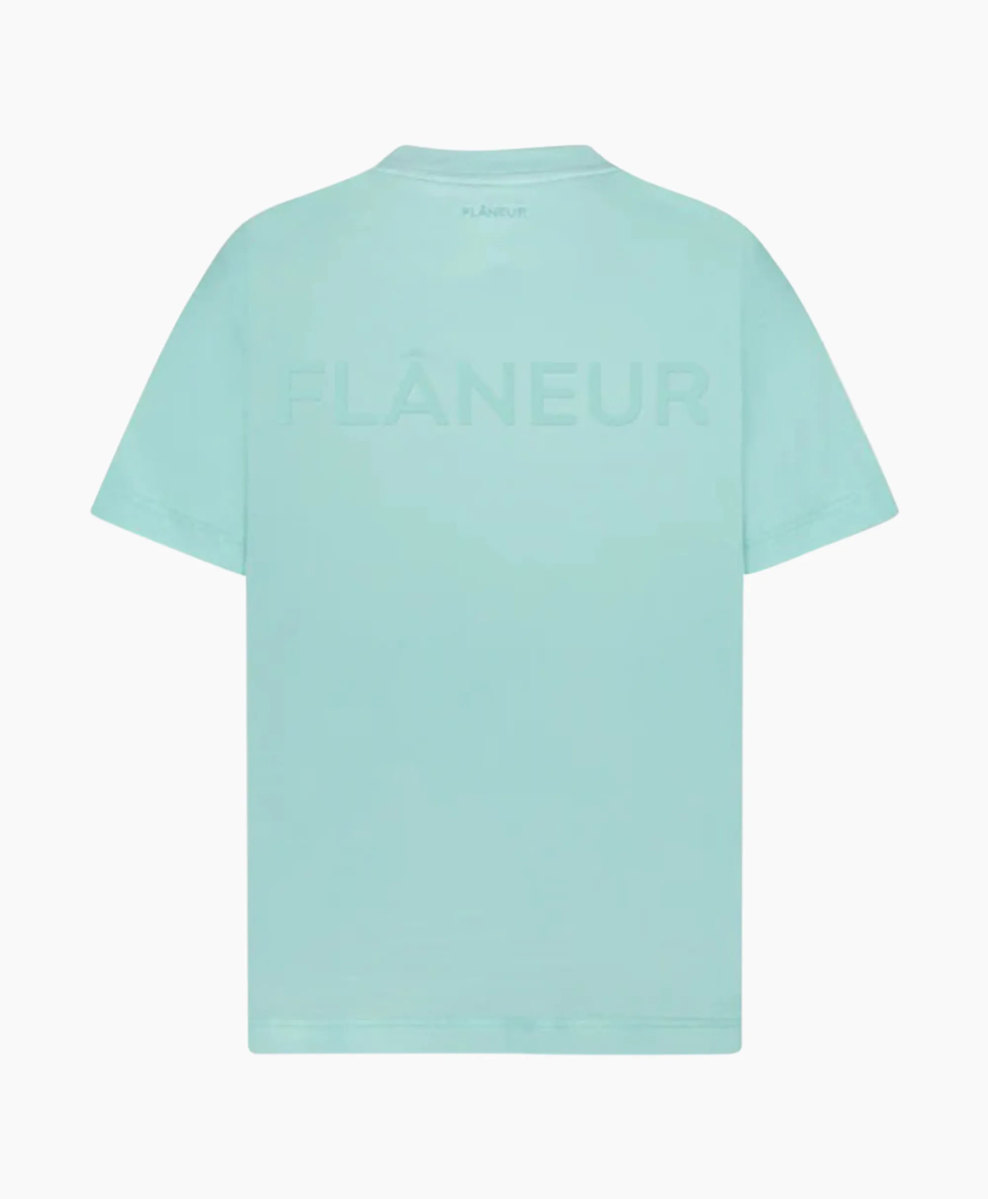 Sale Flaneur T-Shirt Korte Mouw Tonal Logo Blauw Heren T-Shirts