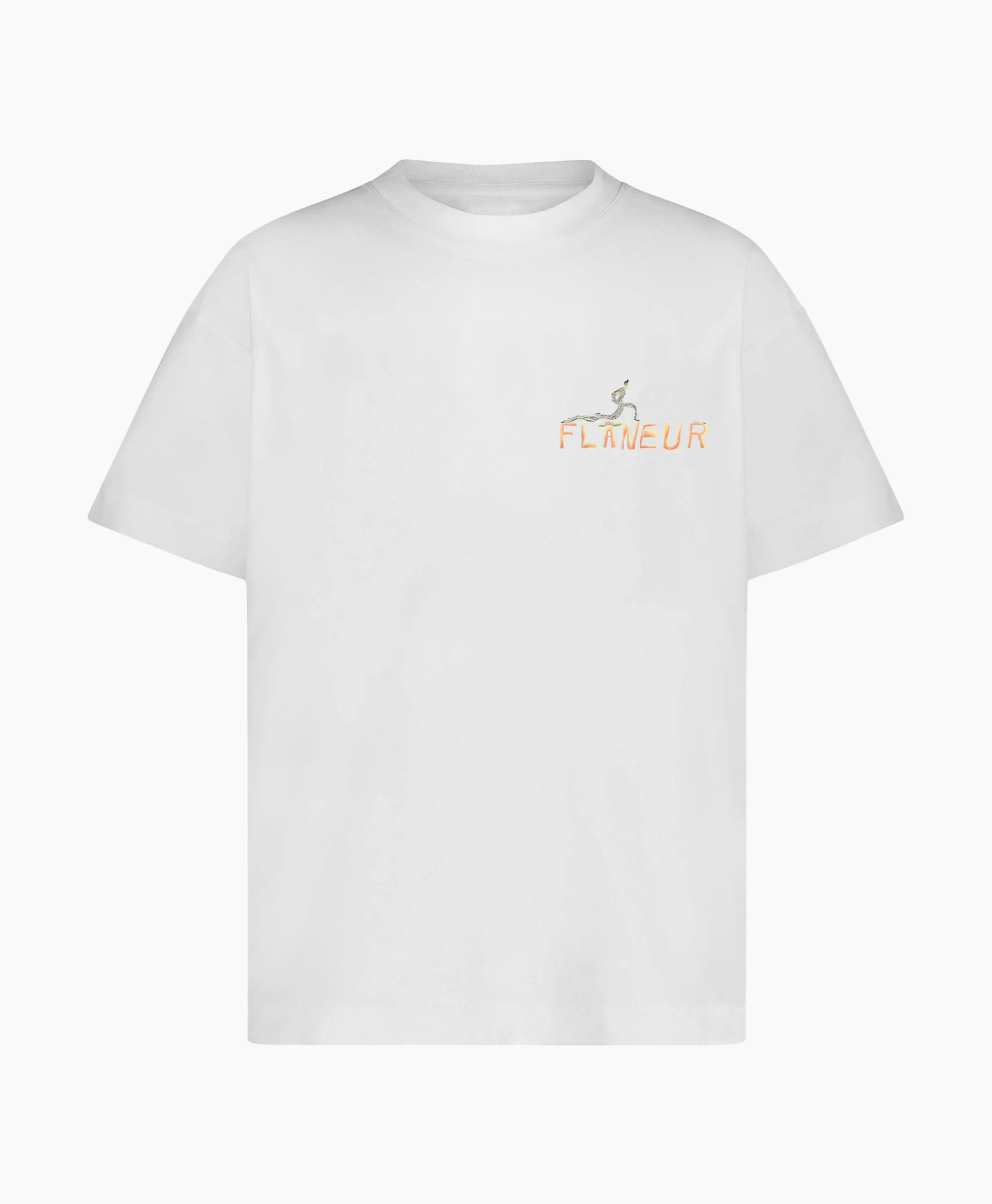 Outlet Flaneur T-Shirt Korte Mouw Passage Of Time Wit Heren T-Shirts