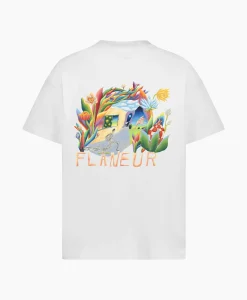 Outlet Flaneur T-Shirt Korte Mouw Passage Of Time Wit Heren T-Shirts