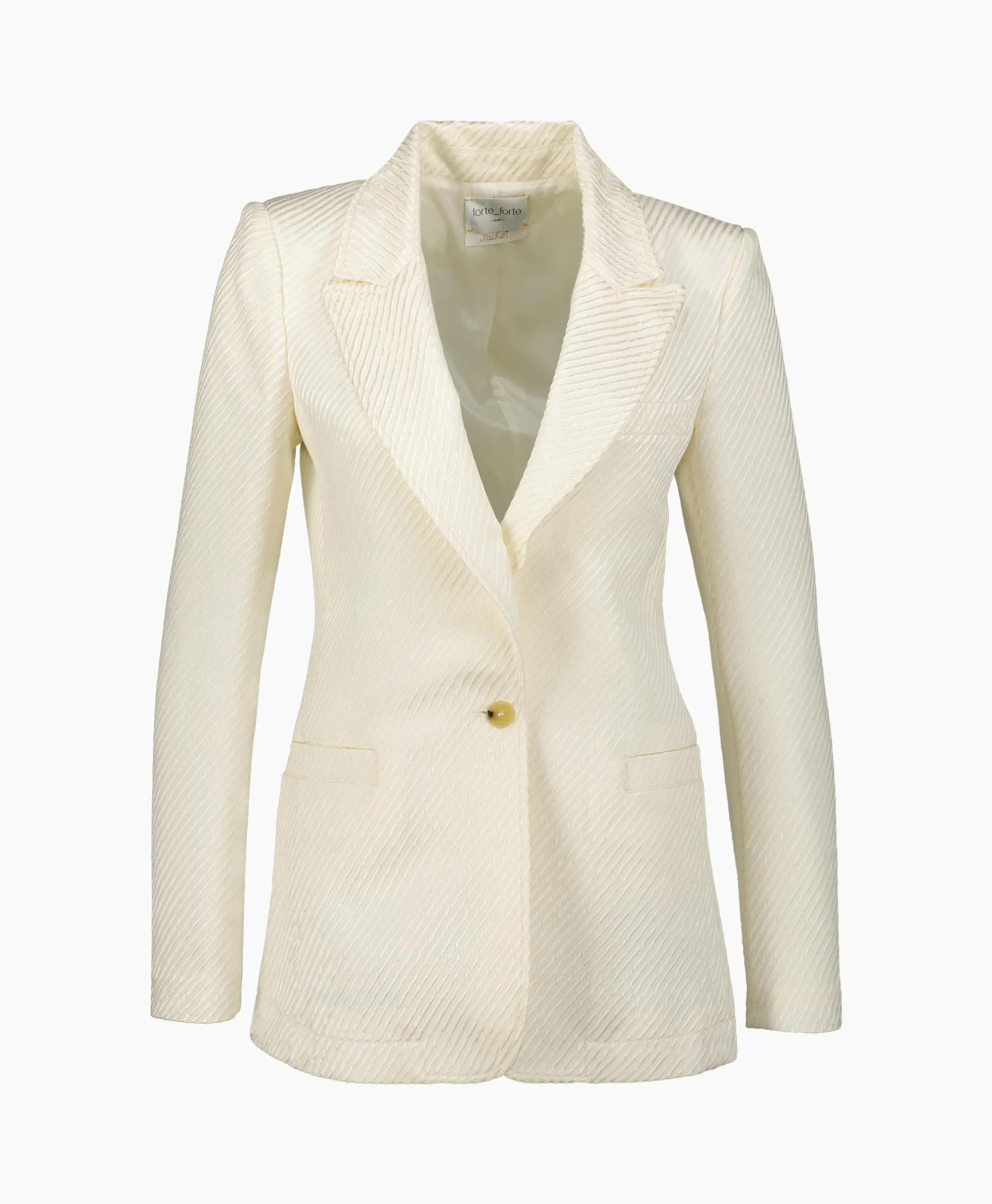 New Blazer Jacket Diagonal Structure Couture Ecru Dames Blazers