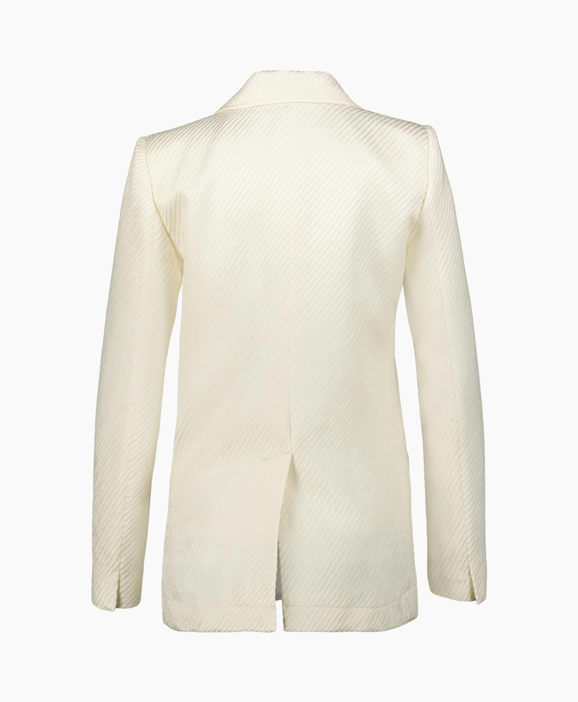 New Blazer Jacket Diagonal Structure Couture Ecru Dames Blazers