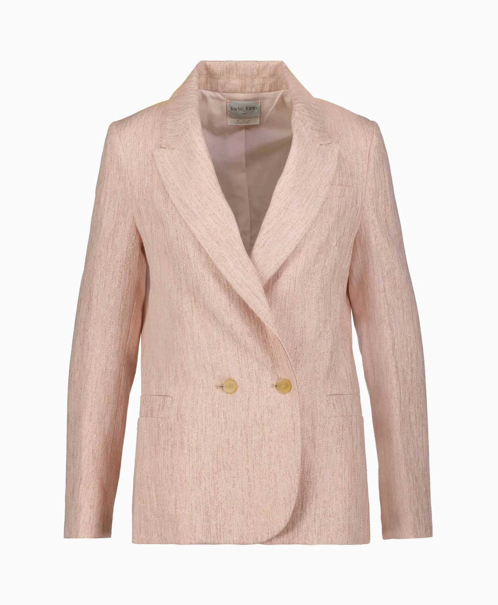 Outlet Blazer Linen Lurex Micro Herringbone Boxy Rose Dames Blazers