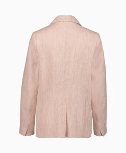 Outlet Blazer Linen Lurex Micro Herringbone Boxy Rose Dames Blazers