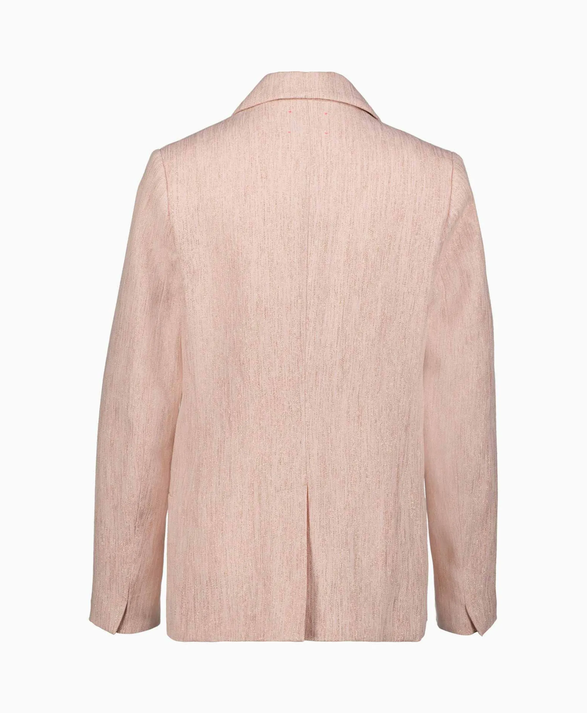 Outlet Blazer Linen Lurex Micro Herringbone Boxy Rose Dames Blazers
