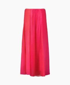 Hot Maxi Rok Crepon Silk Shaded Pink Dames Rokken