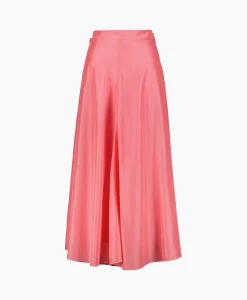 Clearance Midi Rok Habotai Silk Roze Dames Rokken