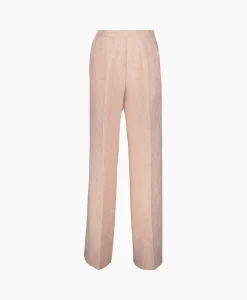 Discount Pantalon Linen Lurex Micro Herringbone Wide Leg Rose Dames Broeken