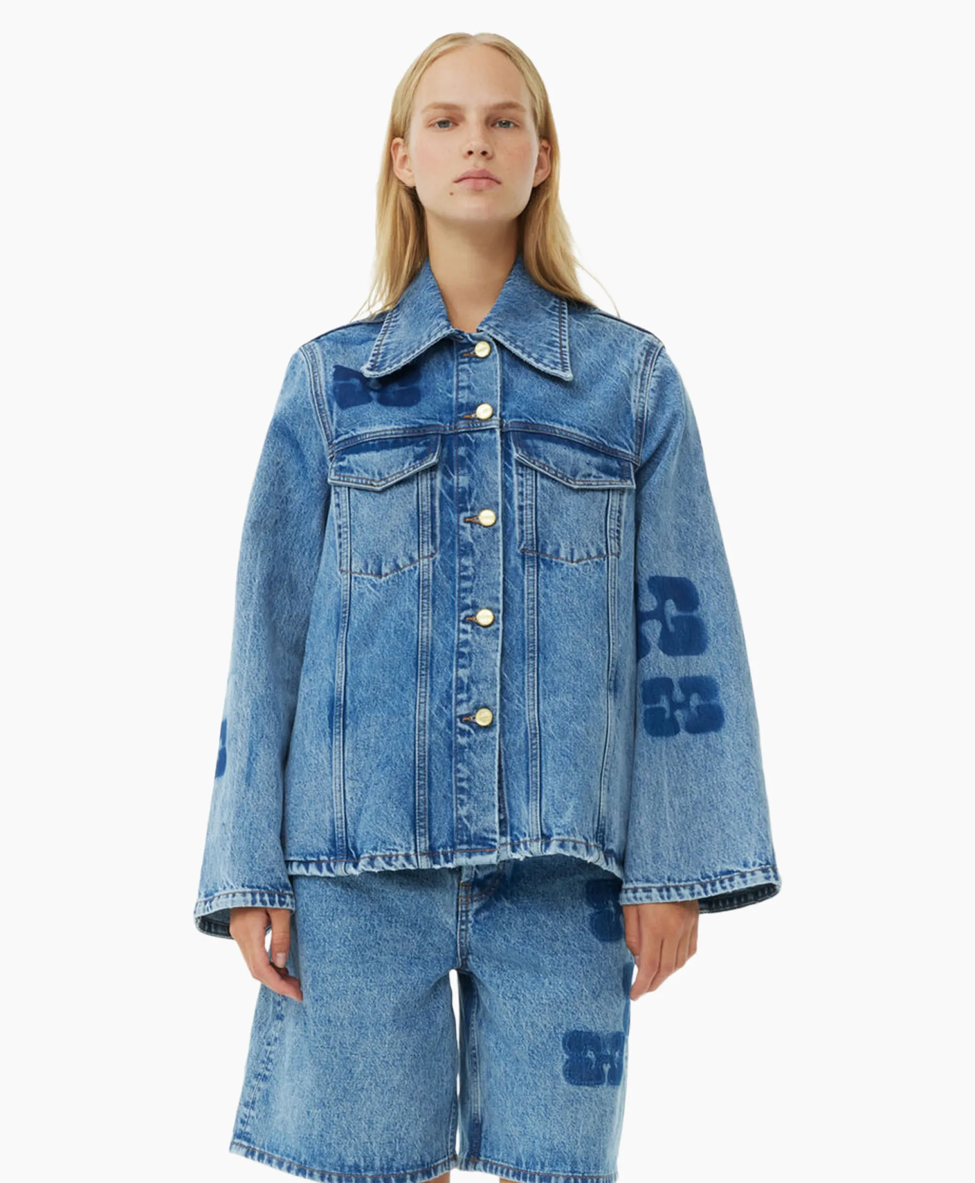 Discount Jack Patch Denim Blauw Dames Jassen