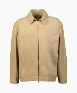 Discount Jack Journey M's Full Zip Coach Waxed Leather Taupe Heren Jassen