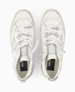 Outlet Sneaker Mid Star Leather Upper And Wave Wit Dames Sneakers