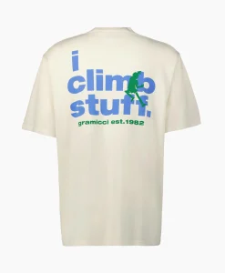 Online T-Shirt Korte Mouw Climb Stuff Beige Heren T-Shirts