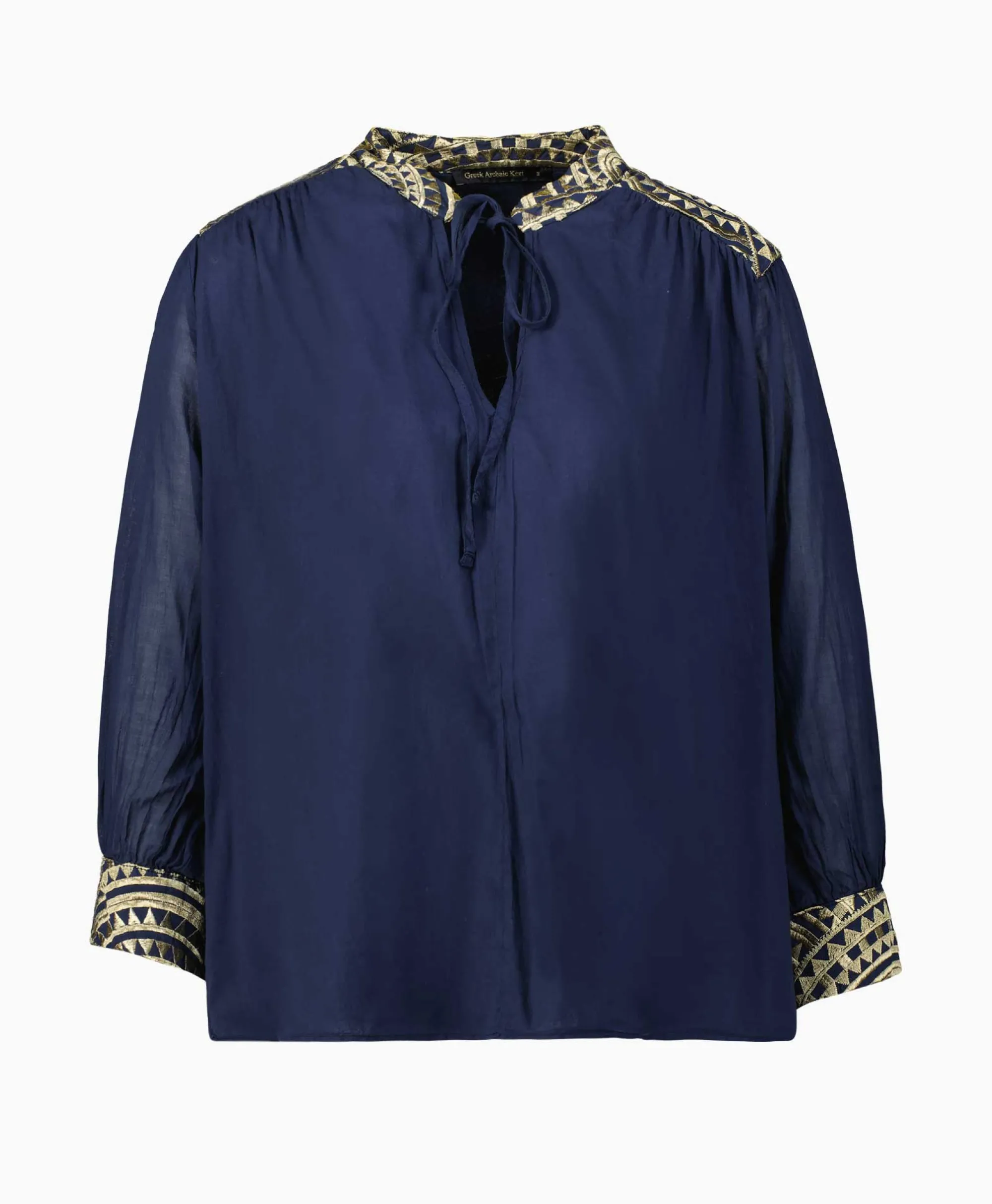 Best Blouse All Over Drawstrings Donker Blauw Dames Blouses