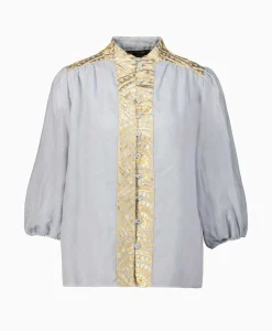 Greek Archaic Kori Top New All Over 3/4 Sleeves Licht Grijs*Dames T-Shirts & Tops