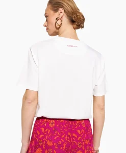 Harper & Yve Harper & Yve T-Shirt Korte Mouw Smiley-Ss Off White*Dames T-Shirts & Tops