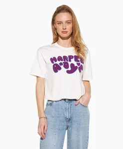 Hot Harper & Yve T-Shirt Korte Mouw Logo-Ss Off White Dames T-Shirts & Tops