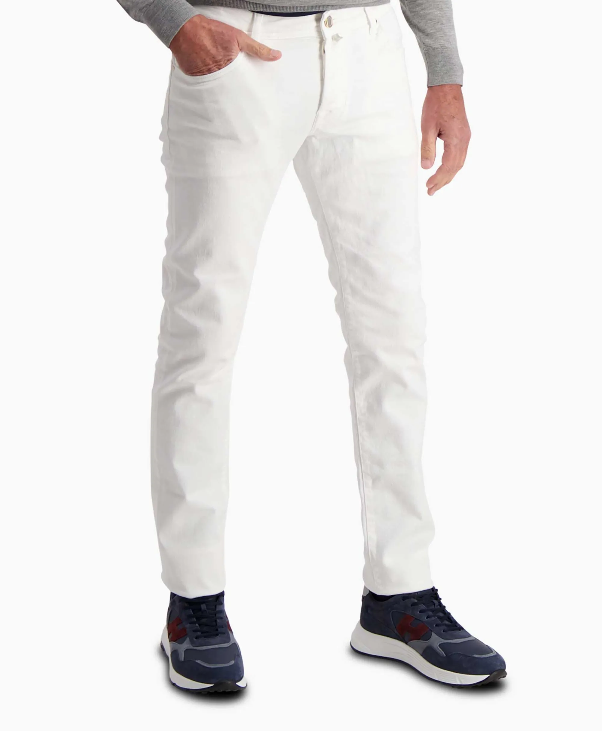Outlet Jeans Nick Slim Wit Heren Broeken