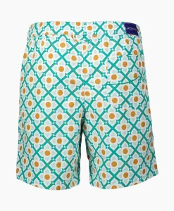 Discount Zwembroek Maiolica Print Groen Heren Zwembroeken