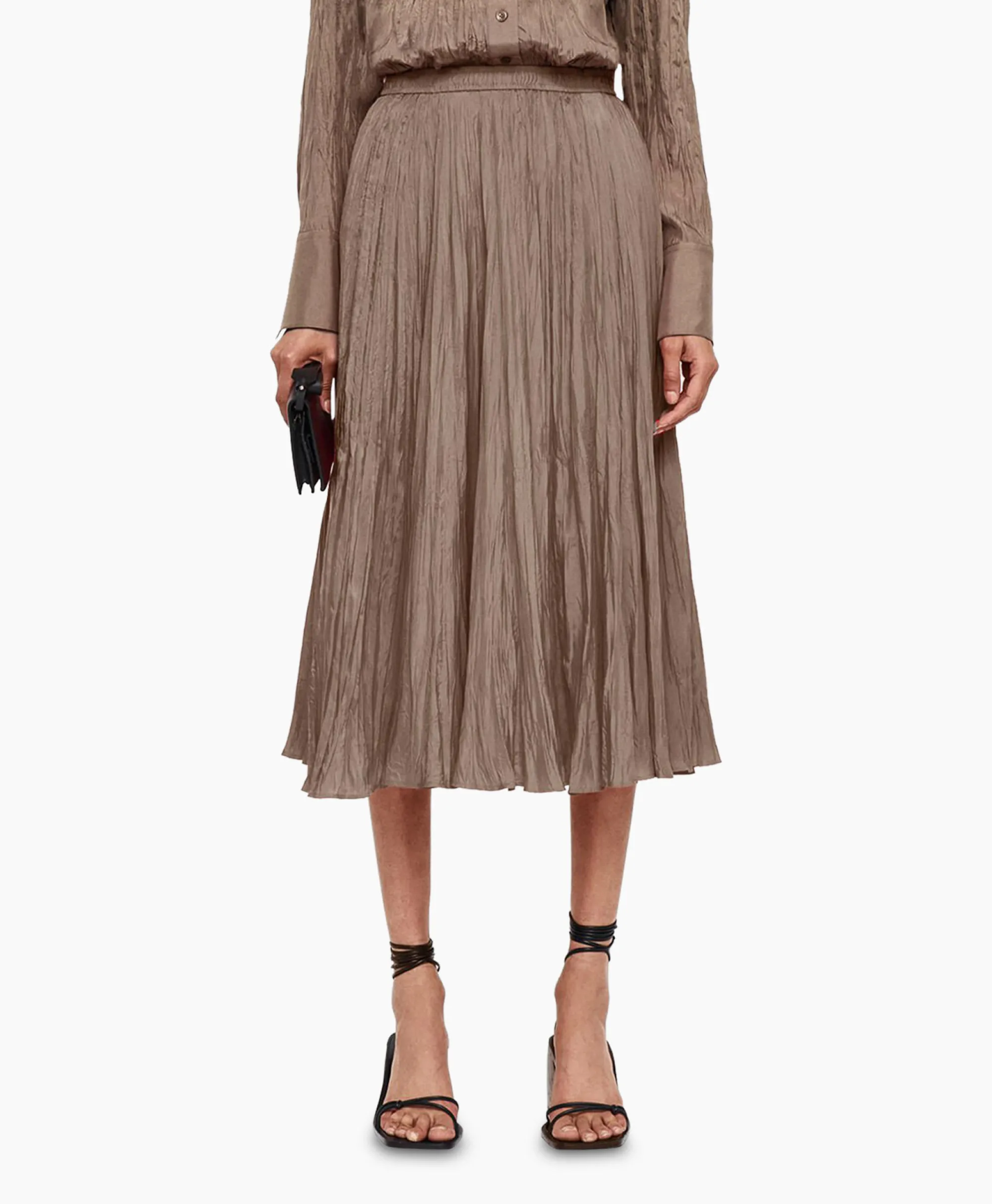 Sale Midi Rok Sully Habotai Bruin Dames Rokken