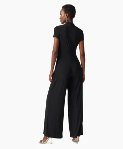 Clearance Jumpsuit Korte Mouwen Zwart Dames Jumpsuits