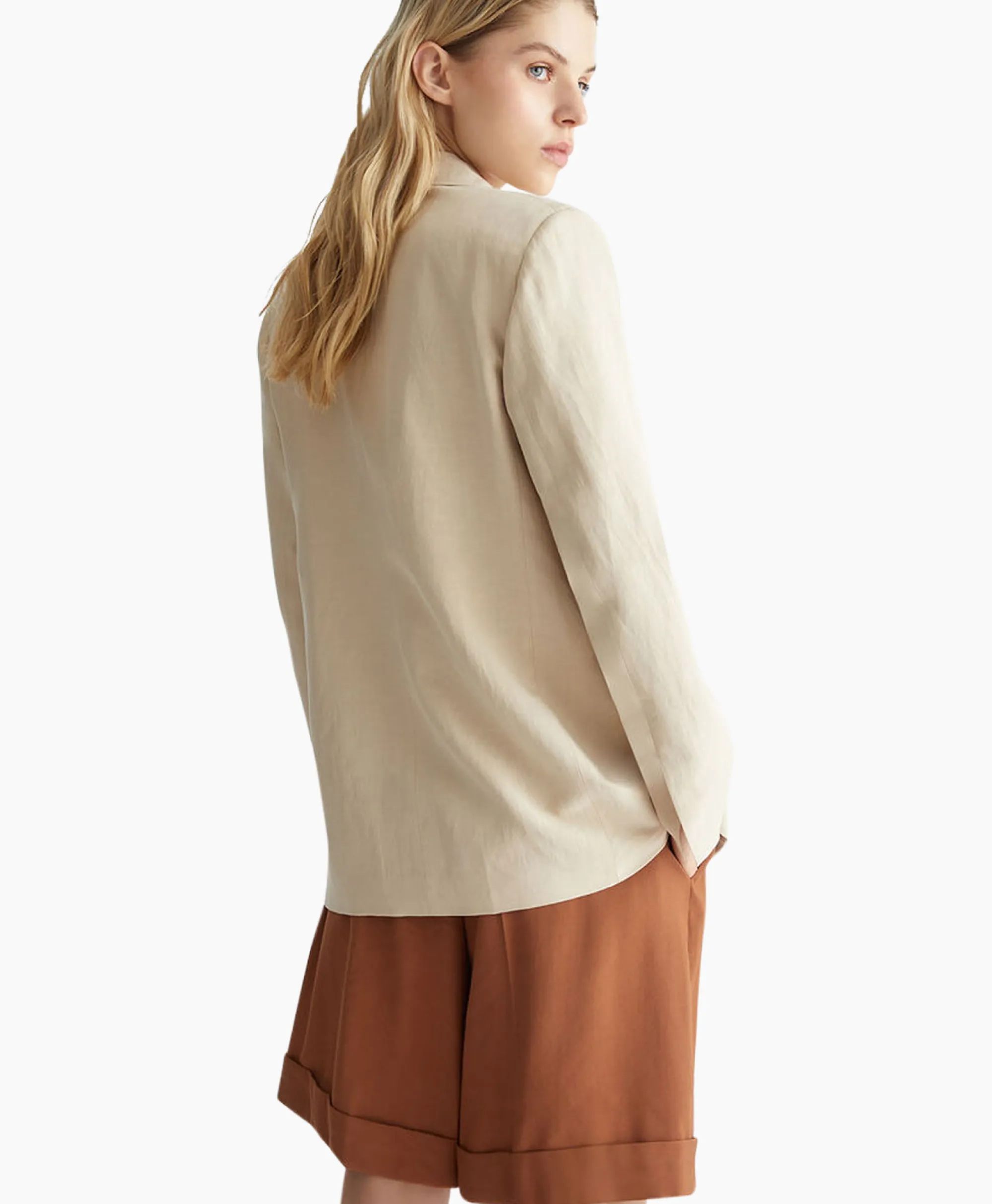 Best Blazer Giacca Loose 2 Bottoni Zand Dames Blazers