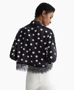 Sale Blouse Escamicia C/Dettagali In Pizzo Zwart Dames Blouses