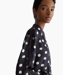 Sale Blouse Escamicia C/Dettagali In Pizzo Zwart Dames Blouses