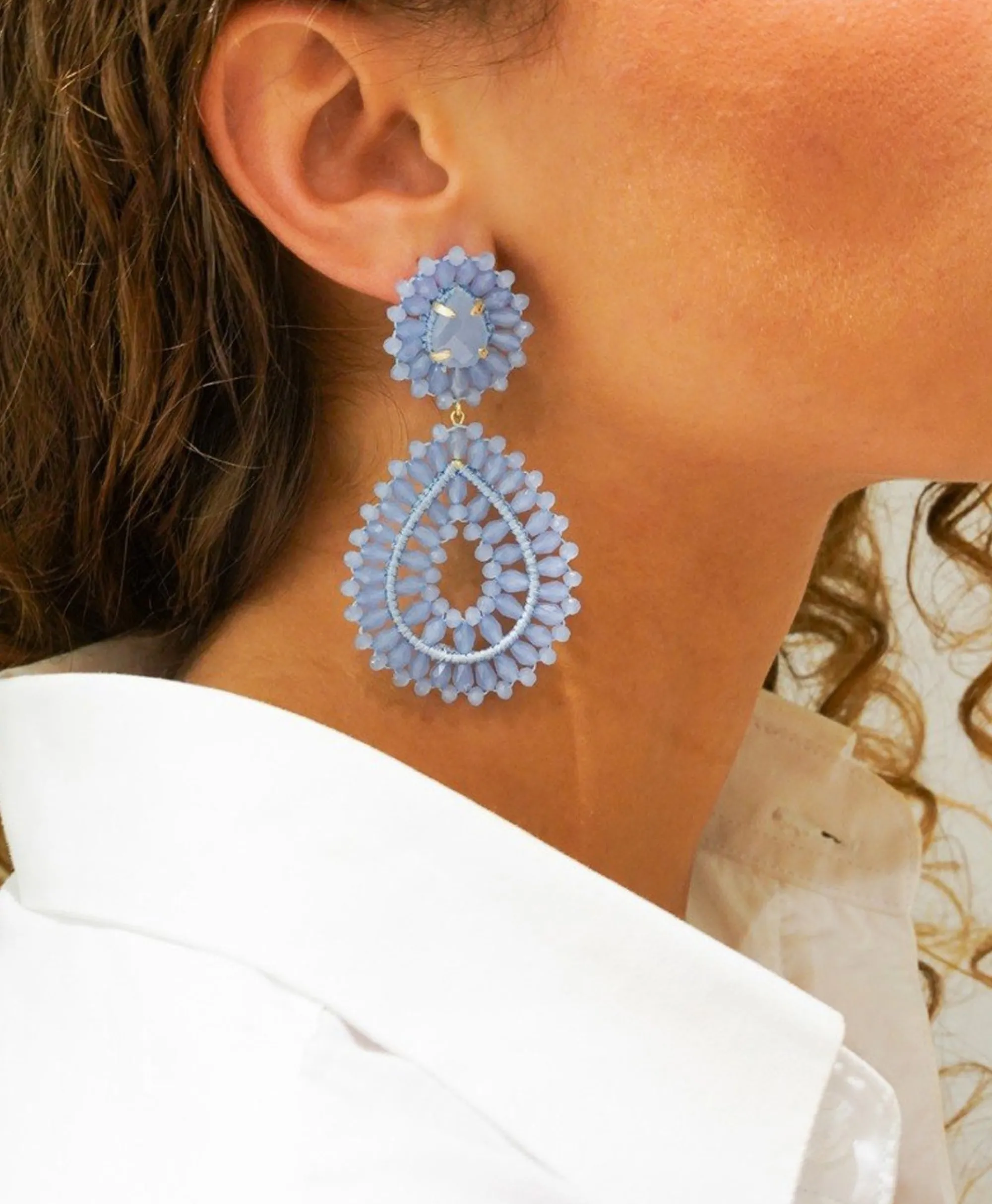 Online Oorbellen Ce Si Double Drop S Blauw Dames Sieraden