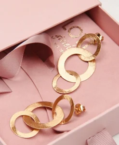 Lott. Gioielli Oorbellen Tripple Rounde Op Goud*Dames Sieraden