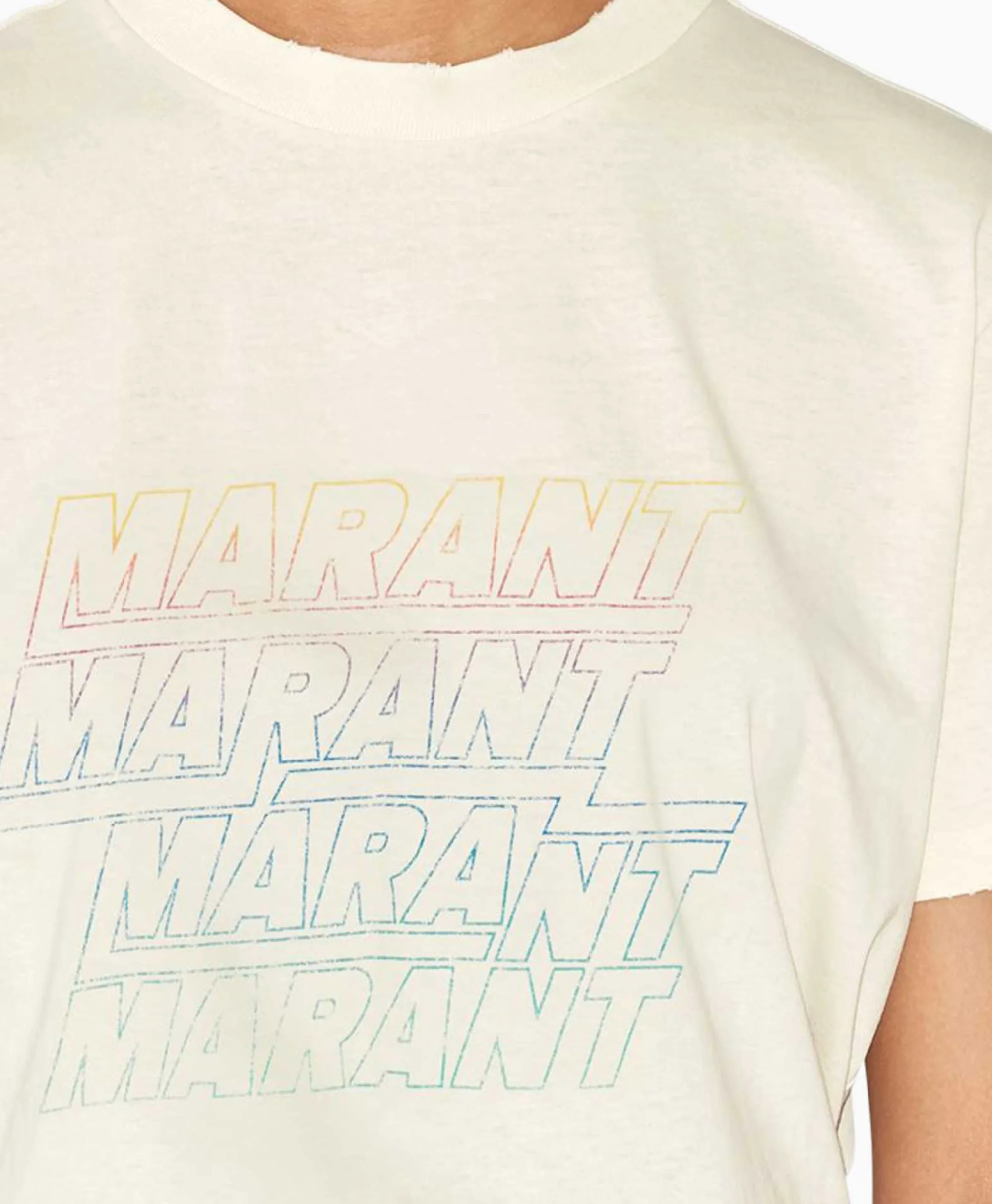 Clearance Marant Etoile T-Shirt Korte Mouw Ziliani-Ga Ecru Dames T-Shirts & Tops