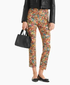Marc Cain Pants Bloemenbroek Wp 81.11 J17 Rood*Dames Broeken