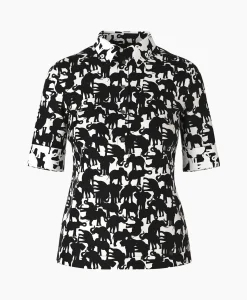 Marccain Collectie Polo Wc 53.04 J11 Zwart*Dames Polo's