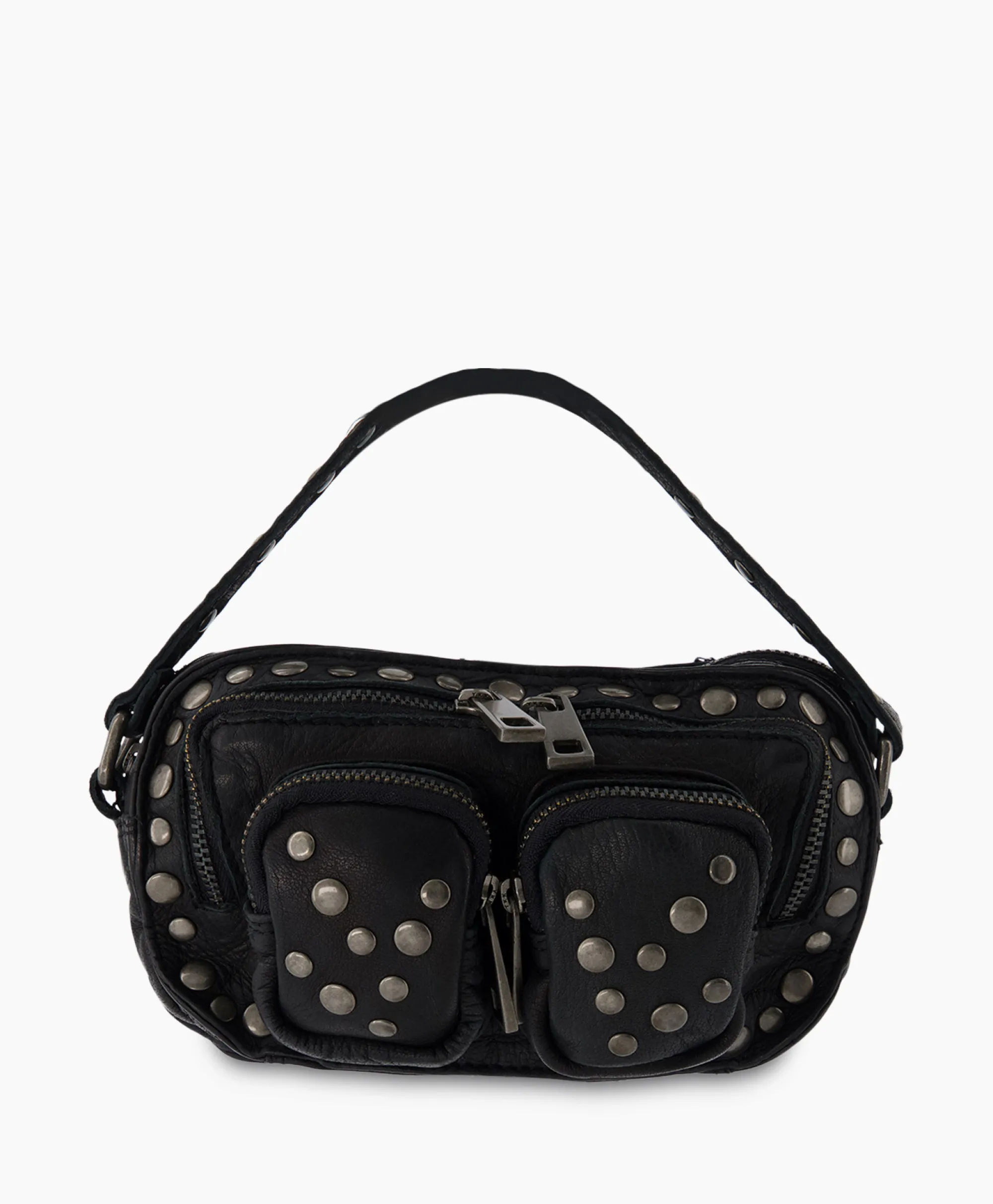 Sale Crossbody Tas Helena Rivet Washed Black Zwart Dames Tassen