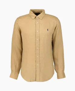 Overhemd Linen Camel Heren Overhemden