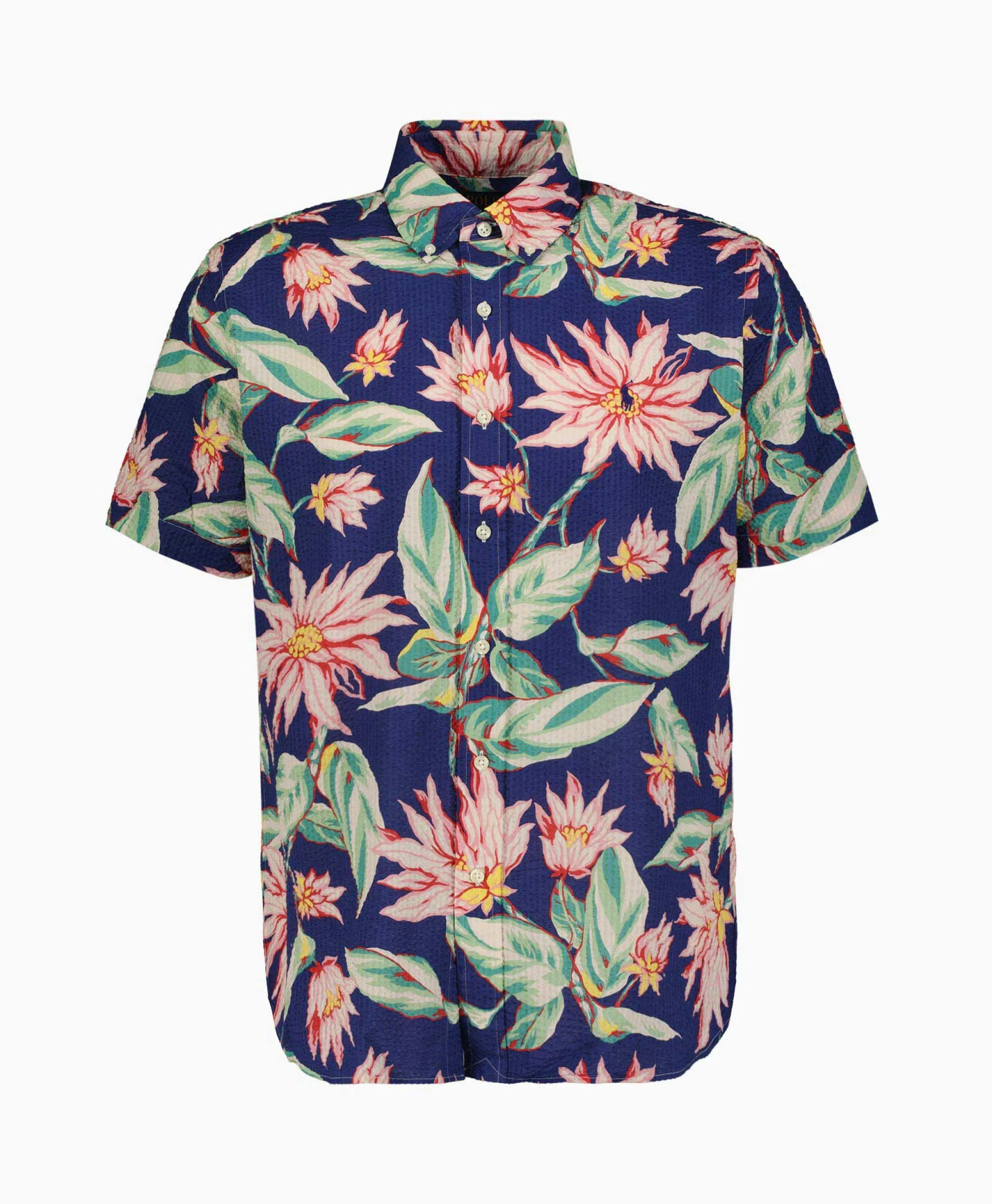 Online Overhemd Short Sleeve Tropical Groen Heren Overhemden