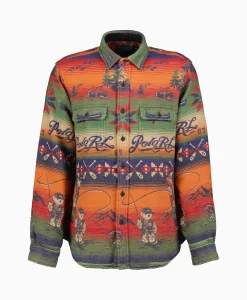 Best Overshirt Flannel Jacquard Blauw Dessin Heren Jassen