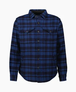 Ralph Lauren Overshirt Wool Blend Check Donker Blauw*Heren Jassen