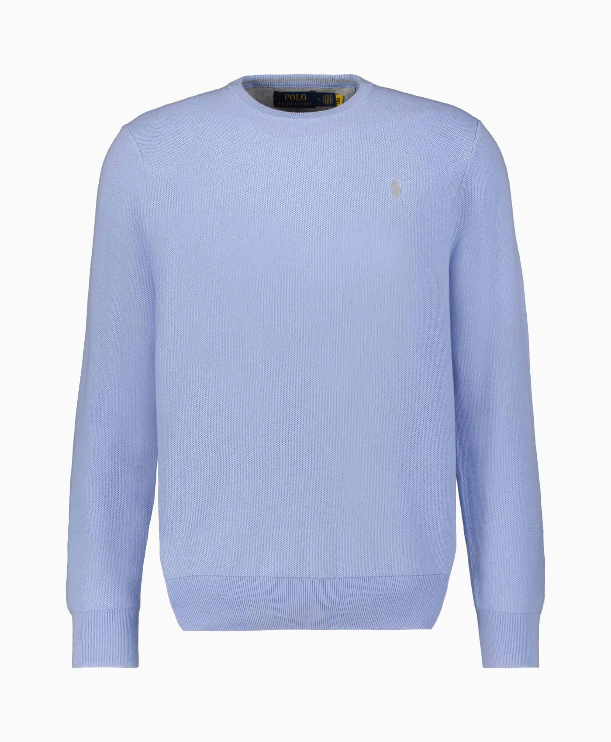 Pullover Cotton Long Sleeve Licht Blauw Heren Truien