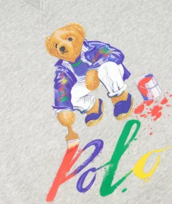 Ralph Lauren Sweater Paint Bear Grijs*Heren Truien