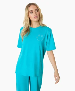 Outlet T-Shirt Korte Mouw Mexie Blauw Dames T-Shirts & Tops