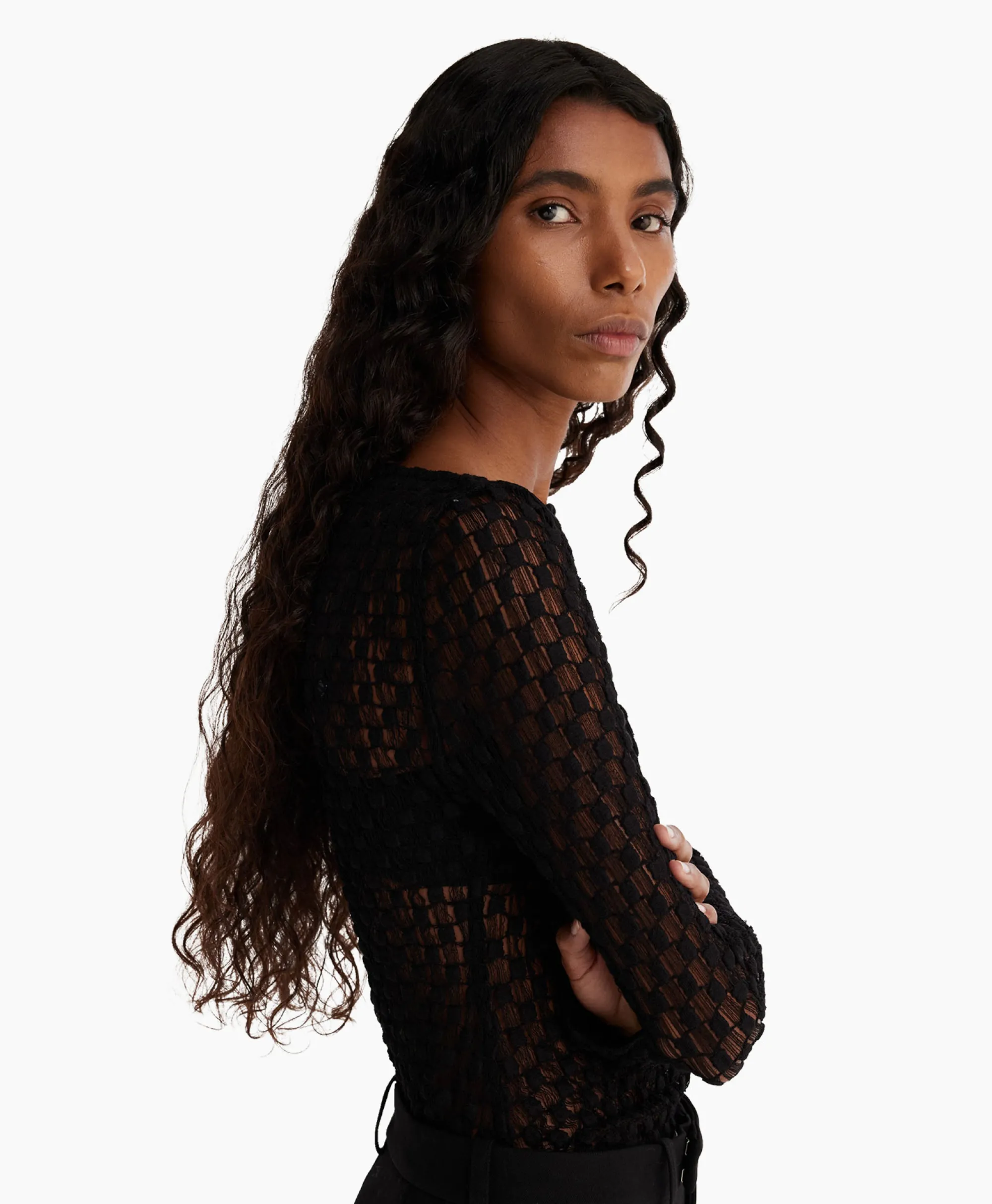 New Rohe Top Lace Zwart Dames T-Shirts & Tops