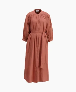 Outlet Maxi Jurk Balloon Long Double Layered Bruin Dames Jurken