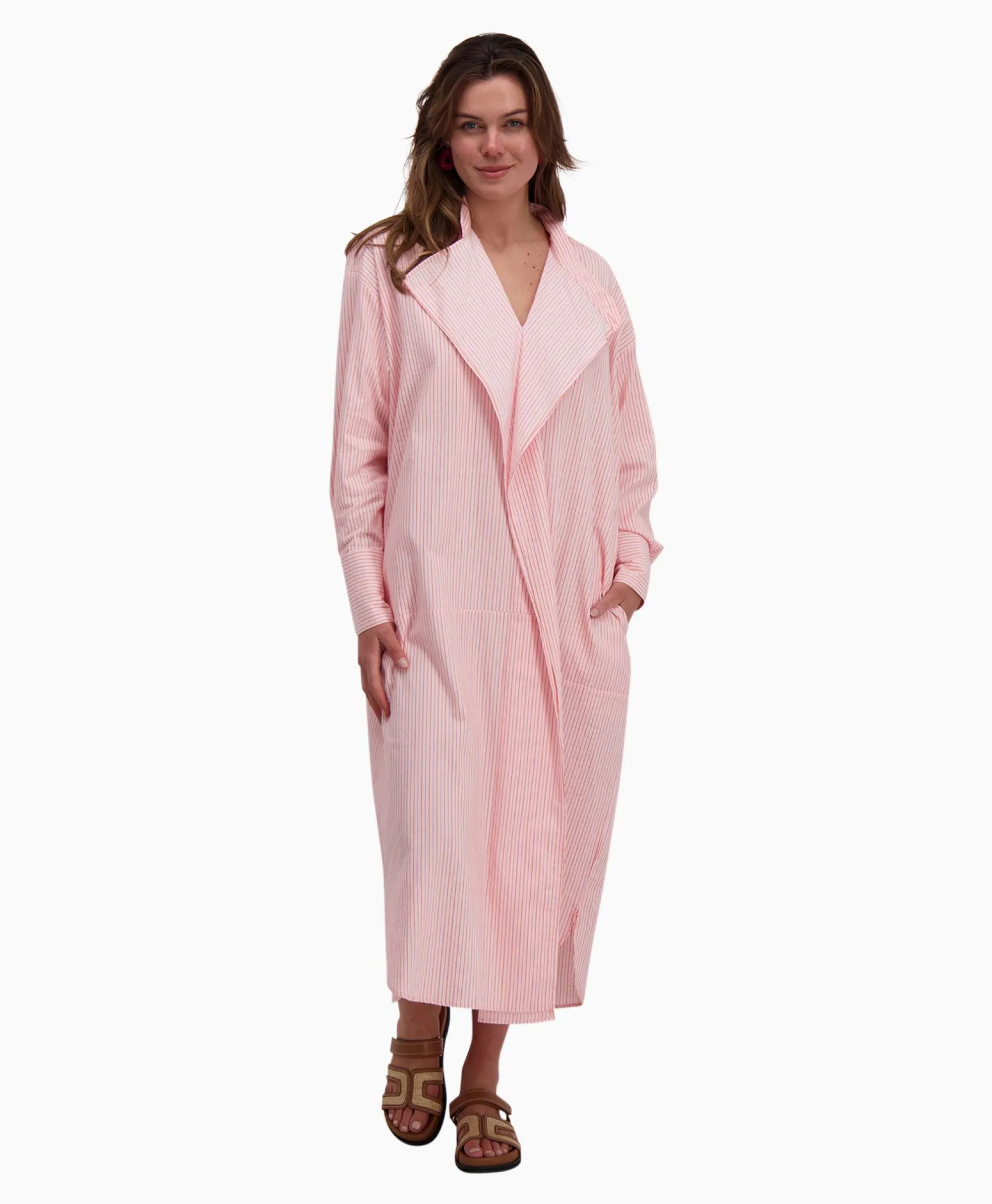 Sale Maxi Jurk Penelope Woven Striped Rose Dames Jurken