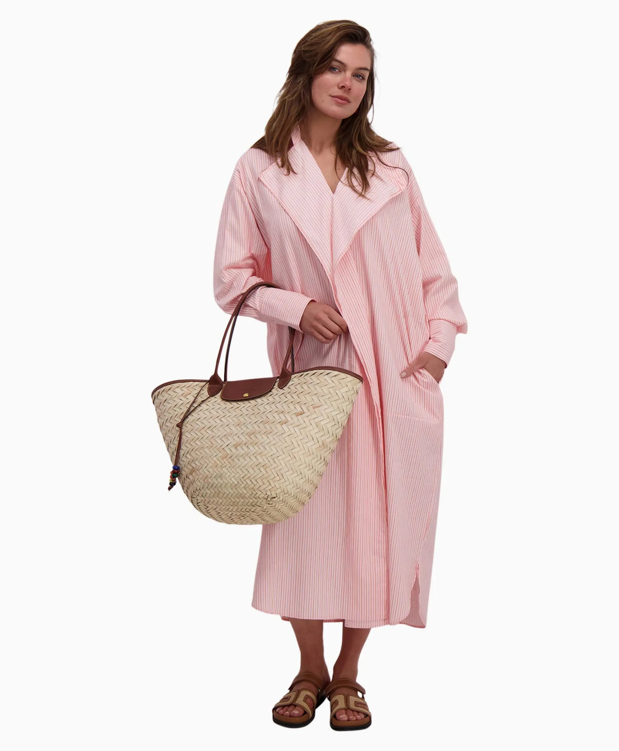 Sale Maxi Jurk Penelope Woven Striped Rose Dames Jurken