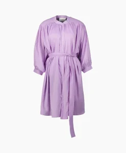 New Mini Jurk Balloon Short Double Layered Lila Dames Jurken