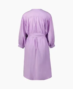 New Mini Jurk Balloon Short Double Layered Lila Dames Jurken