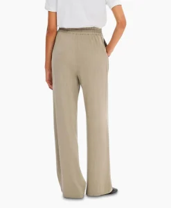 Clearance Broek Viva-Gulia Mw Long Linen Pant No Licht Grijs Dames Broeken