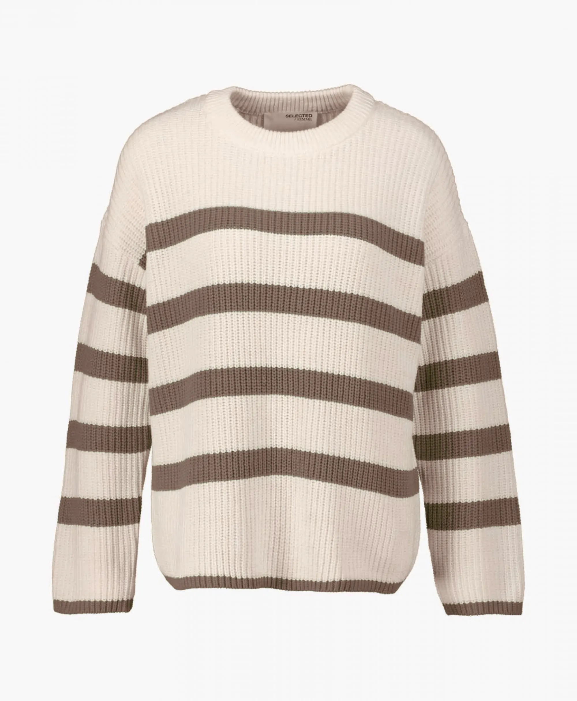 New Gebreide Trui Bloomie Ls Knit O-Neck B Noos Beige Dames Truien