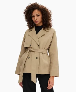 Selected Femme Jack Belinda Short Trench Coat Zand*Dames Jassen