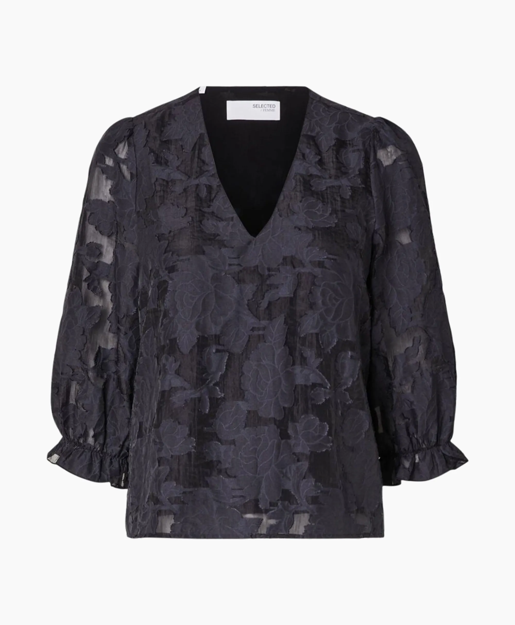 Selected Femme Top Cathi-Sadie 3/4 Ff Donker Blauw*Dames T-Shirts & Tops