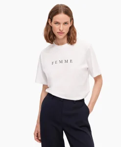 Selected Femme T-Shirt Korte Mouw Vilja Ss Printed Tee W Noos Wit*Dames T-Shirts & Tops